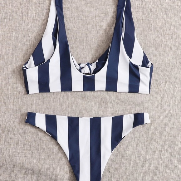 Shein striped knot front bikini swimsuit #103 - Picture 5 of 7
